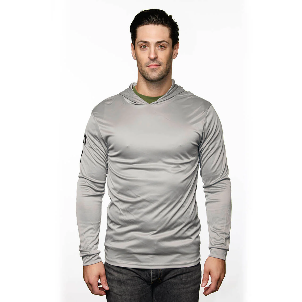 Gray Long Sleeve Hooded T-shirt - Image 5