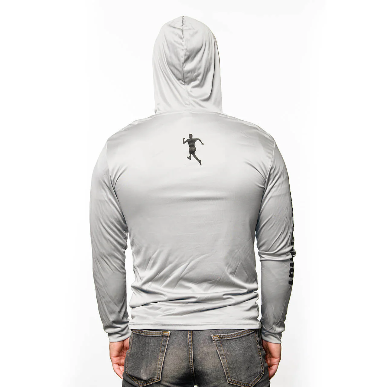 Gray Long Sleeve Hooded T-shirt - Image 6